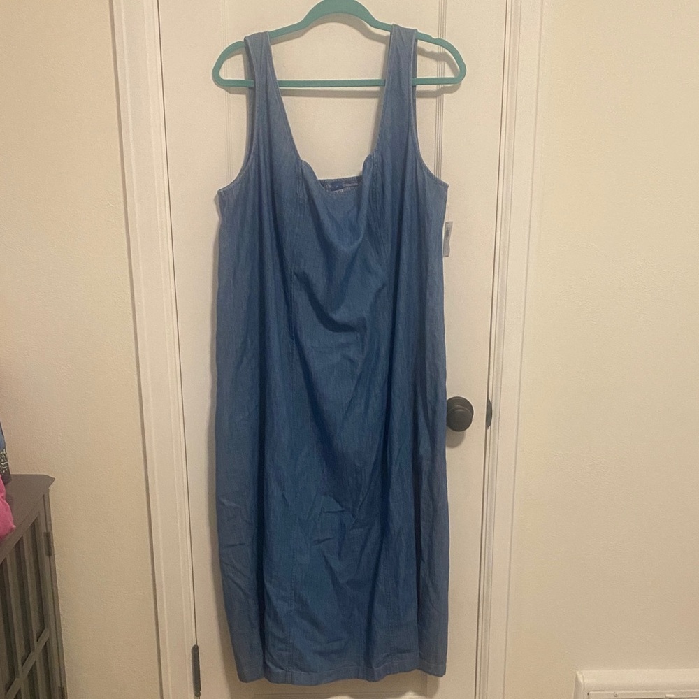 Old Navy Blue Denim Midi Dress